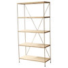 Cardiff Contemporary Etagere Bookcase X-shaped Stretcher