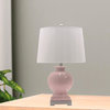 Fangio Lighting's 8943BLS 24in. Blush Ceramic Table Lamp with Brushed Steel Base