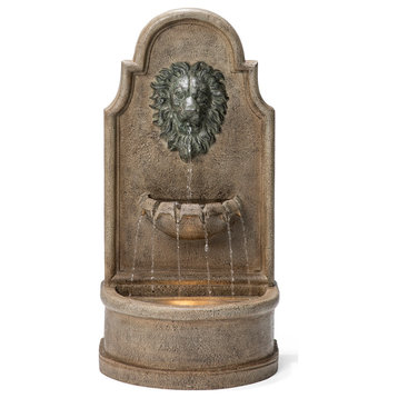 Faux Granite Lion Head Polyresin Fountain