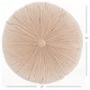 Light Pink Tufted Round Throw Pillow