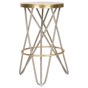 Willow Gold Leaf Counter Stool Beige/ Gold Set of 2