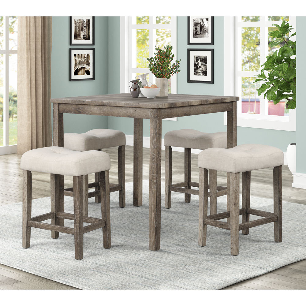 Vitalita 5-piece Square Counter Height Set - Farmhouse - Dining Sets ...