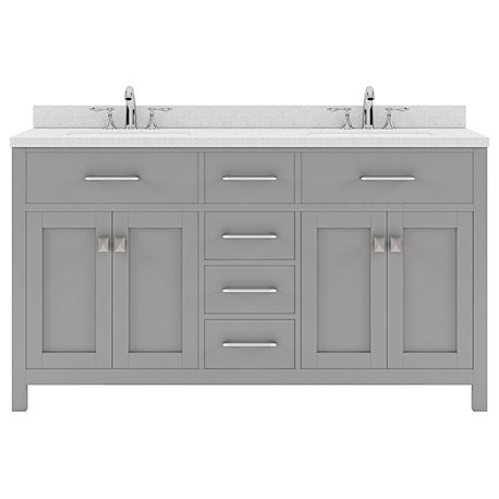Caroline 60" Double Bathroom Vanity Set, Gray