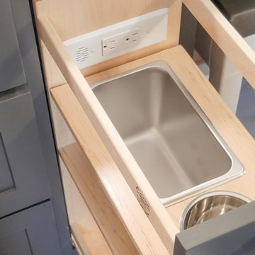 Transitional Bathroom Vanity Pull-Out with In-Drawer Power