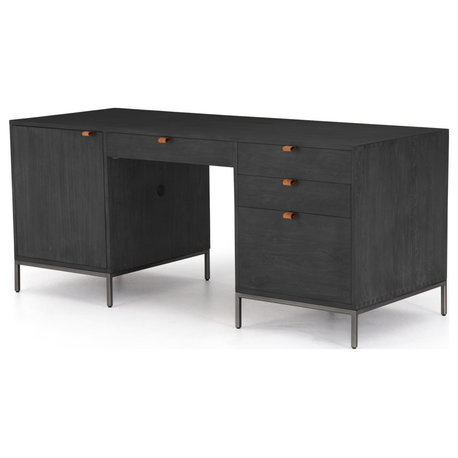 Trey Executive Desk-Black Wash Poplar