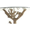 Attractive and Unique Wood Glass Accent Table