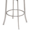 Wendell 30" Swivel Barstool, Brushed Stainless Steel With Gray Faux Leather