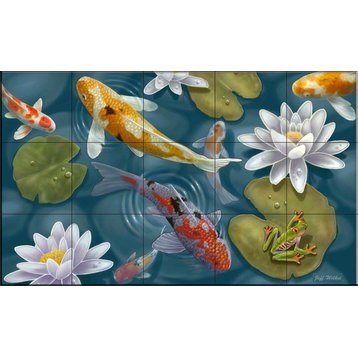 Tile Mural, Magical Pond by Jeff Wilkie