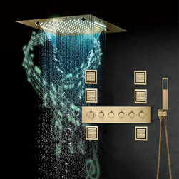 Led Musical Shower System With Hand Shower, Style 5 - Phone Control - Showerheads And Body Sprays