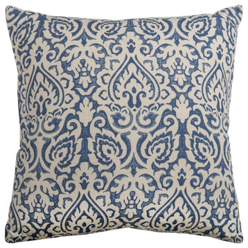 Rizzy Home T09785 Damask 22"x22" Poly Filled Pillow Blue/Natural