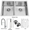 Vigo Undermount Stainless Steel Kitchen Sink, Faucet, Grid, Two Strainers and D