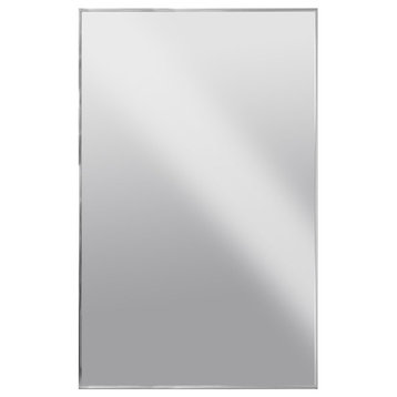 Modern Framed Wall Mounted Metal Mirror, Aluminum Chrome, 30x30