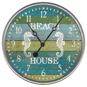 Beach House Round Vintage Clock, 18"