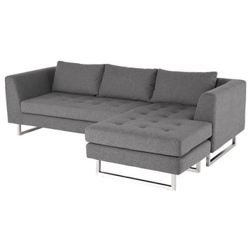 Matthew Shale Grey Fabric Sectional Sofa, HGSC197