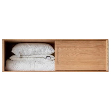 Oak Solid Wood Wardrobe, 63x24.8x19.7", Top Cabinet