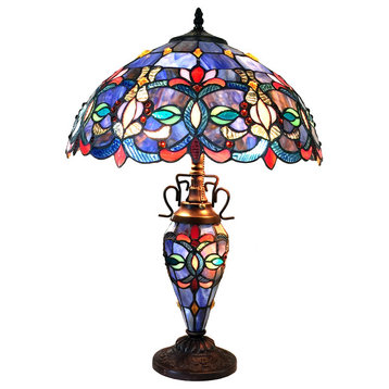 Priscilla 3-Light Victorian Double Lit Table Lamp 18"