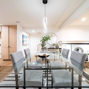 Dining Area with Glass Table and Brass Pendant - Marina del Rey