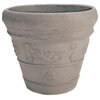 Festonada Traditional Round Garden Pot - 16'' (Weathered Concrete)