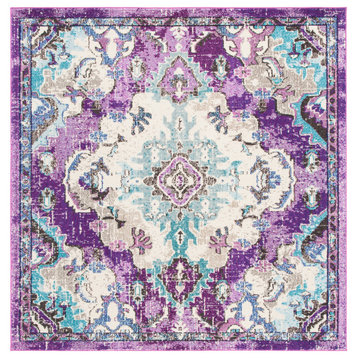Safavieh Madison Collection MAD484V Rug, Lavender/Light Blue, 3' X 3' Square