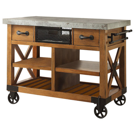 Kailey Cart, Antique Oak Finish