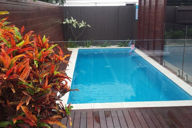 Design ideas for a traditional swimming pool in Brisbane.