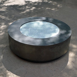 Floating concrete firepit with steel base - Fire Pits