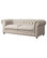 Beige Linen Sofa Button Tufted