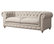 Beige Linen Sofa Button Tufted