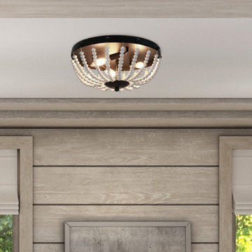 Avery Beaded 3-Light Flush Mount Ceiling Light