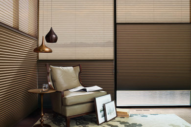 Example of a transitional family room design in Phoenix