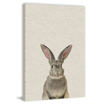 "Gray Rabbit" Painting Print, Wrapped Canvas, 40"x60"