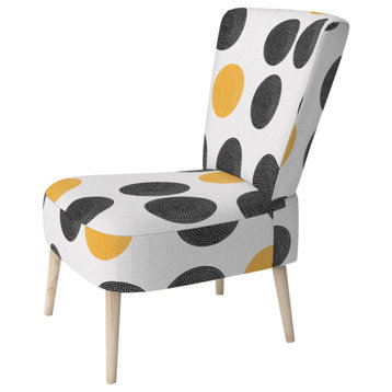 Yellow and Black Circle Pattern Chair, Side Chair