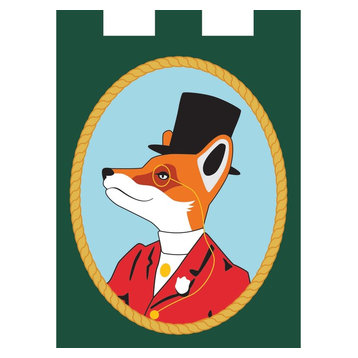 Double Applique Everyday Snooty Fox Polyester Garden Flag
