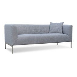 Laguna Sofa- Stainless Steel- Grey Tweed Fabric (2) - Sofas