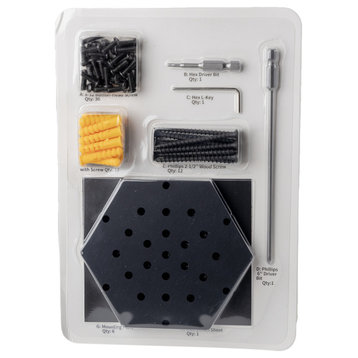 Wall Mount Hardware Kit for WineHive Cell Storage System - 20 Cell Kit (Black)