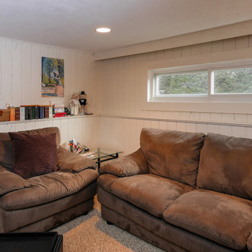 Casual Downstairs Family Room with New Window