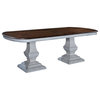 Pastry Table Tuscan Italian Antique White Rustic Pecan Double