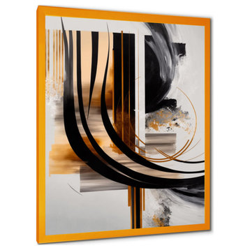 Gold Touch Art Deco III Framed Print, 12x20, Gold