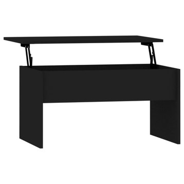 Vidaxl Coffee Table Black 31.5"x19.9"x16.3" Engineered Wood