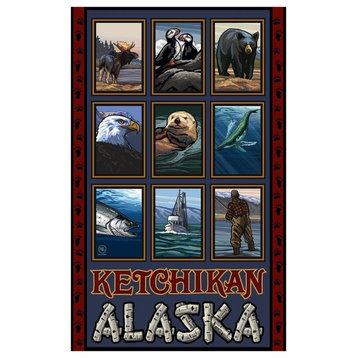 Paul A. Lanquist Ketchikan Alaska Collage Art Print, 24"x36"