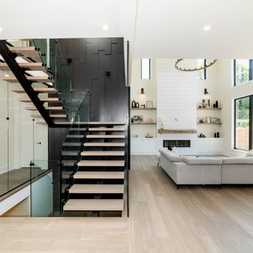 Custom 3D staircase with open riser stairs