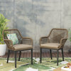 Fromberg Outdoor Wicker Dining Chair with Cushion (Set of 2)