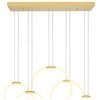 Hoops 5 Light LED Chandelier With Satin Gold Finish