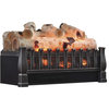 20 Inch Electric Fireplace Log Realistic Ember Bed Insert with Heater in Birch