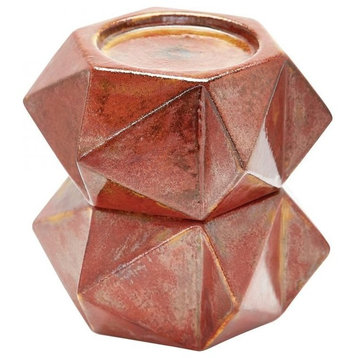 Dimond Large Ceramic Star Candle Holders, Russet, Set of 2, Russet Bronze