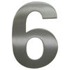 Bold Elevated House Numbers - Brushed Steel - 6