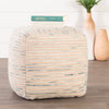 Jaipur Rugs Alma Wool and Cotton Cube Pouf, Blue