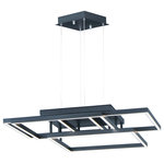 ET2 - ET2 Traverse LED Pendant E21516-BK - Black - Multiple squares are layered in a geometric pattern to form an interesting lighting sculpture. Enclosed behind the white acrylic lens is a high power LED for even and economical illumination.
