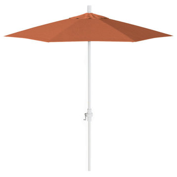7.5' Patio Umbrella Matted White Pole Fiberglass Ribs Sunbrella Melon