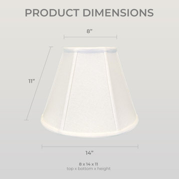 Royal Designs Deep Empire Bell Lamp Shade, White, 8x14x11, Single